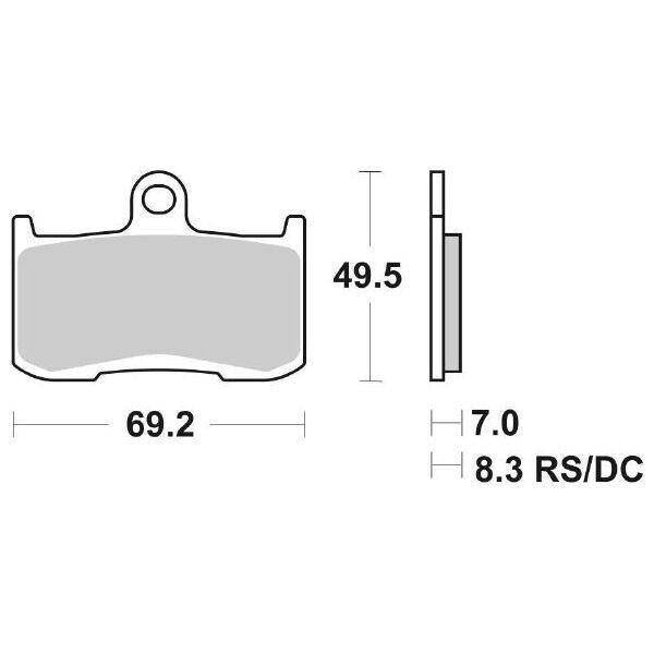 782RS SBS PASTIGLIA FRENO ANT DX o SX per KAWASAKI 800 Z ABS 2013-2016