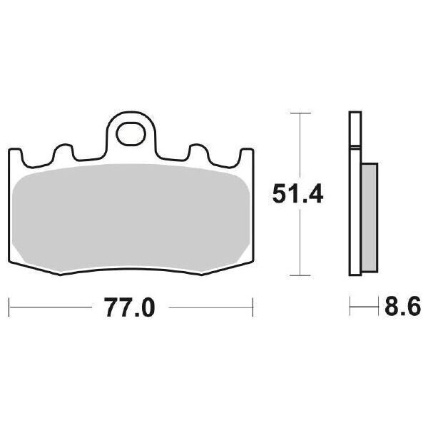 796RS SBS PASTIGLIA FRENO ANT DX o SX per BMW 1200 K GT ABS 2006-2008