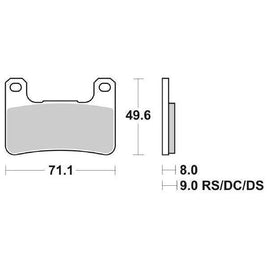 806HS SBS PASTIGLIA FRENO ANT DX o SX per SUZUKI 1050 DL UC/UQ V-Strom 2020-2021