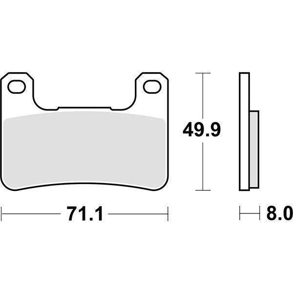 806RST SBS PASTIGLIA FRENO ANT DX o SX per SUZUKI 1000 DL V-Strom ABS 2018-2019