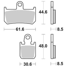 839RS SBS PASTIGLIA FRENO ANT DX o SX per YAMAHA 1000 YZF-R1 2012-2014