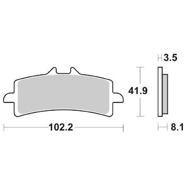 841RS SBS PASTIGLIA FRENO ANT DX o SX per DUCATI 1100 Streetfighter V4 2020-2024