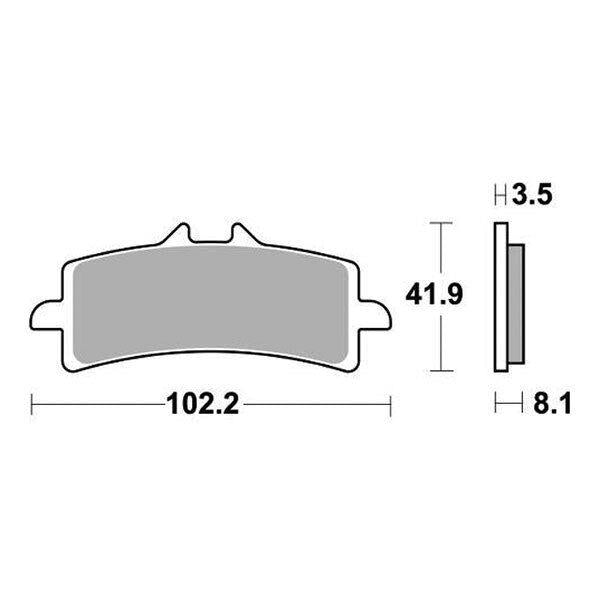 841RST SBS PASTIGLIA FRENO ANT DX o SX per SUZUKI 1340 GSX R Hayabusa 2013-2017