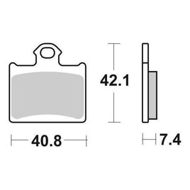 872RSI SBS PASTIGLIA FRENO POST per HUSQVARNA 85 TC 17/14 2014-2022