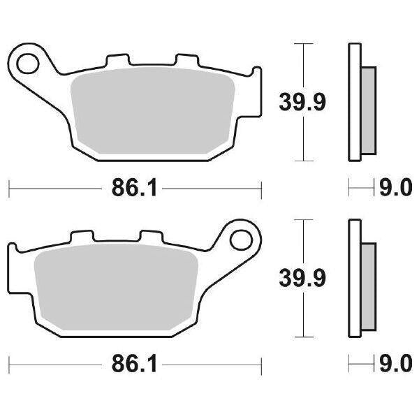 881LS SBS PASTIGLIA FRENO POST per HONDA 500 CB X 2013-2016