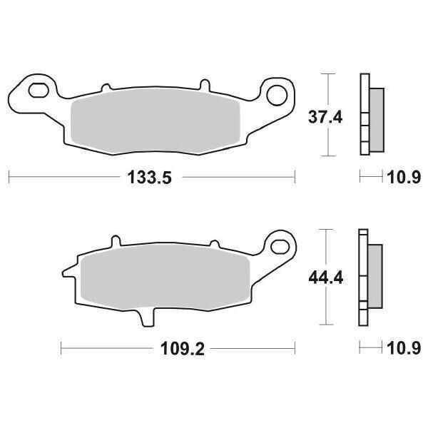 886HF SBS PASTIGLIA FRENO POST per KAWASAKI 1700 VN Vulcan Voyager 2009-2013