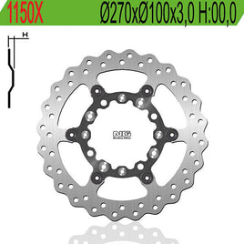 1150X NG DISCO FRENO ANT X Ø270 per KAWASAKI 250 KX F 2004-2005