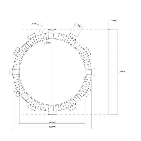 FCC FRIZIONE DISCO SINGOLO GUARNITO originale per SUZUKI 400 DR-Z S 2000-2012