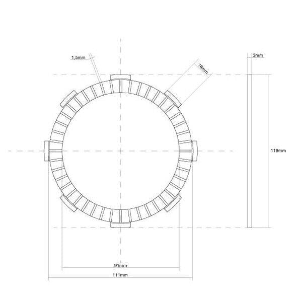 FCC FRIZIONE DISCO SINGOLO GUARNITO originale per KAWASAKI 100 KX 1998-2007