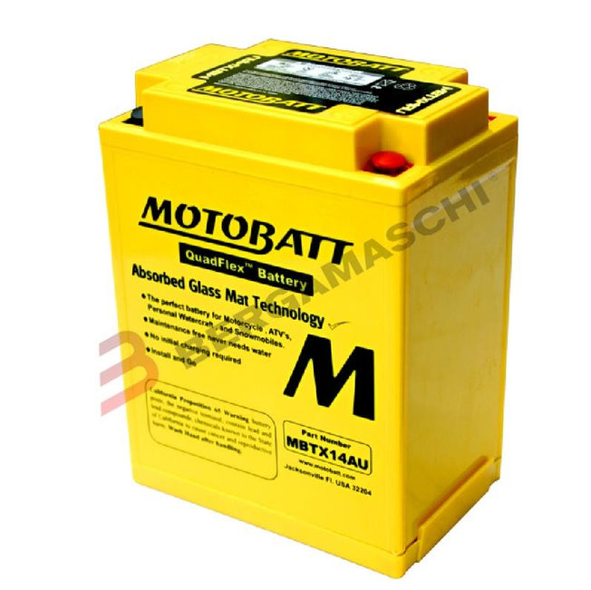 MotoBatt BATTERIA MBTX14AU PRECARICATA 12V 16,5Ah per Aprilia Scarabeo 500 2002