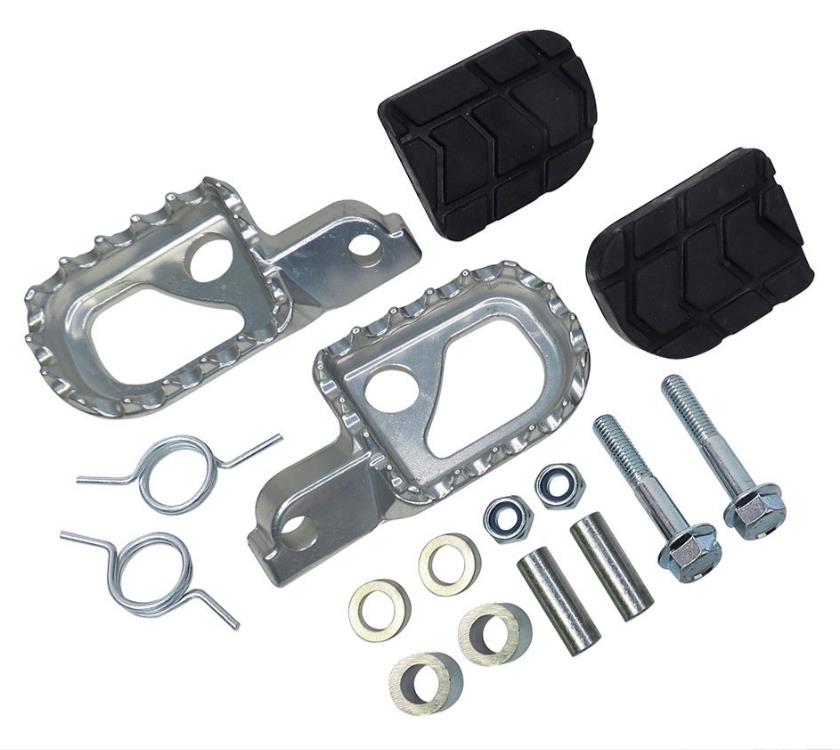 C4 kit Pedane poggiapiedi moto silver per Rieju Spike RRX 50 Enduro AM6 2007-14