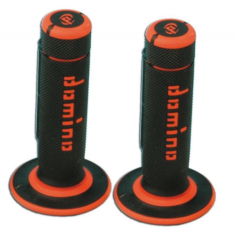 Domino Coppia Manopole Domino enduro universali arancio/nero 120mm