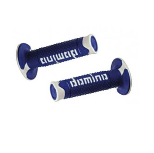 Domino Coppia Manopole Domino Offroad universale bianco/blu 120mm
