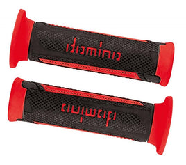 Domino Coppia Manopole Domino A350 nero / rosso universale 120mm