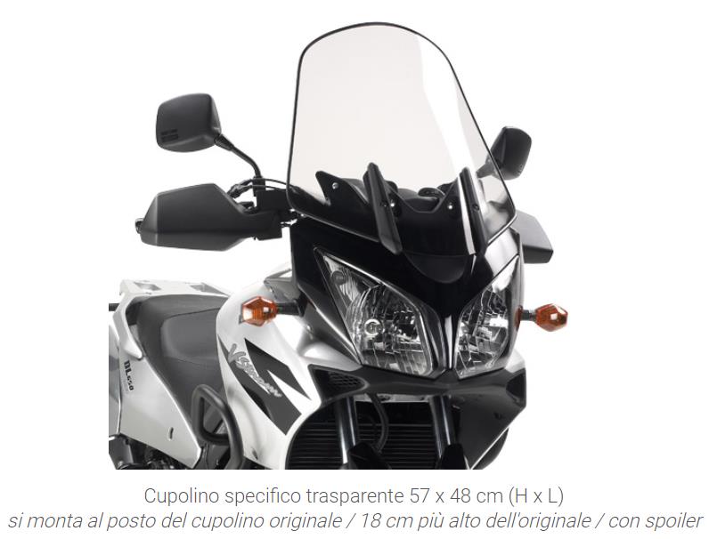 D260ST GIVI Cupolino 57x48 Trasparente +18cm per Kawasaki KLV 1000 2004-2010