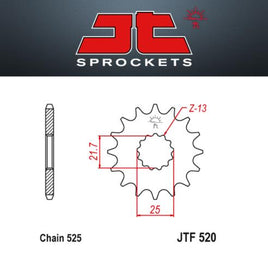 JT Pignone Acciaio 520 Denti 14 Passo 525 per Suzuki SV650 S-X Y 99-09