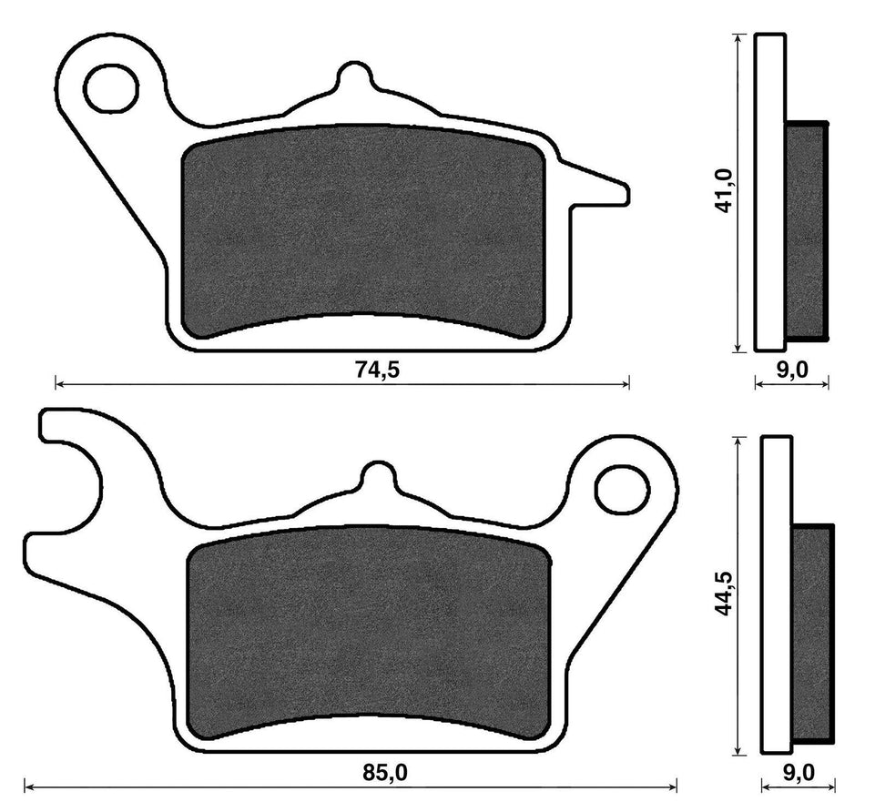 Coppia pastiglie freno Anteriori dx C4 per Yamaha Tricity 125 4T IE E3 2014-2016