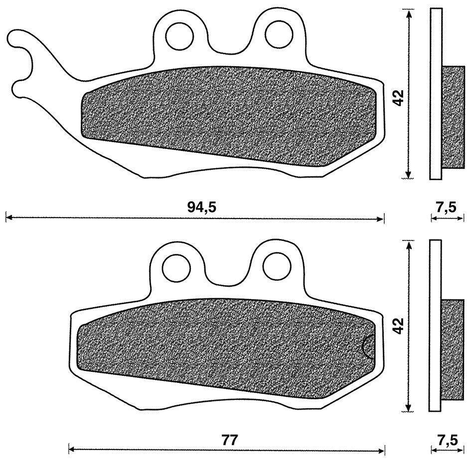 Coppia pastiglie freno Anteriori C4 per Peugeot Geopolis 400 IE E3 2008-2009
