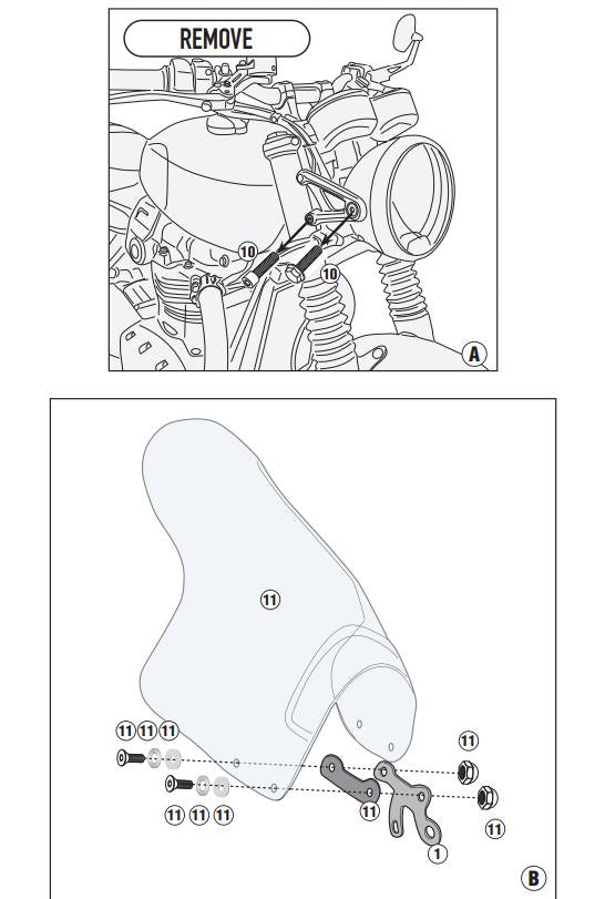 GIVI attacchi staffe cupolino per TRIUMPH Speed Twin 1200 2019 2020