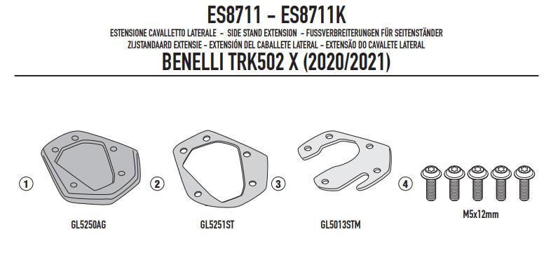 GIVI Kit Estensione Cavalletto per BENELLI TRK502 X 2020 2021 2022