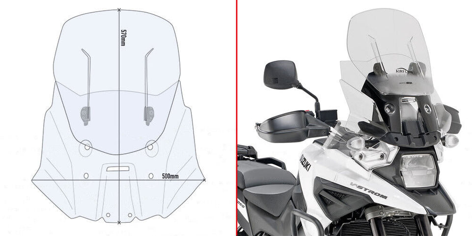 GIVI solo Cupolino Scorrevole Trasparente per Suzuki V-Strom 1050/XT/DE 2020-23