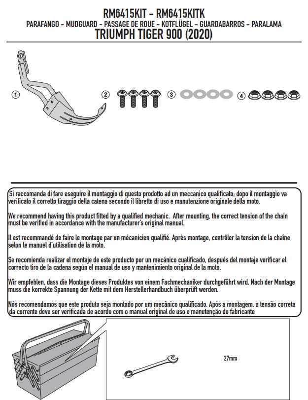 GIVI Kit supporto attacchi per parafango per TRIUMPH Tiger 900 2020 2021 2022