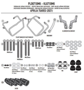 GIVI KIT Portavaligie laterale Monokey per Aprilia Tuareg 660 2021 2022