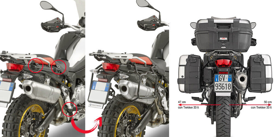 GIVI KIT Portavaligie laterale Monokey per BMW F 750 GS 2018 2019 2020 2021 2022