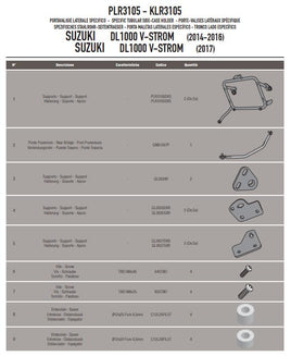 GIVI KIT Portavaligie laterale Monokey per Suzuki DL 1000 V-Strom 2014 - 2019