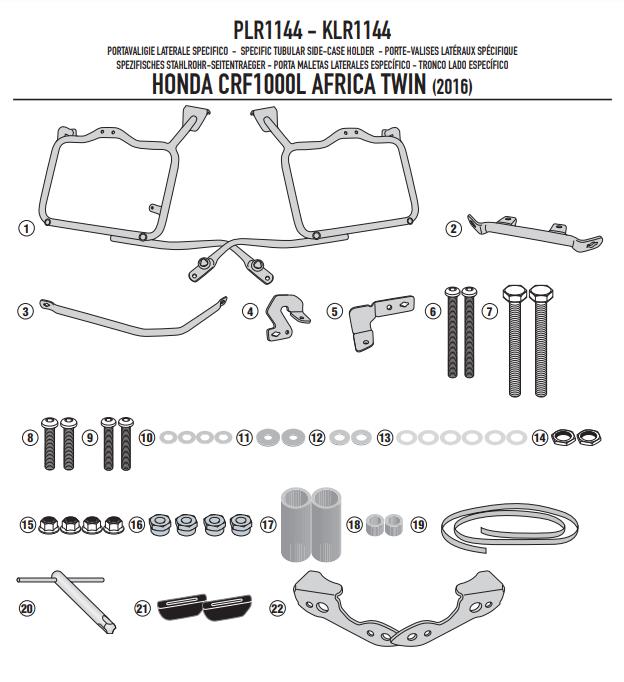 GIVI KIT Portavaligie laterale Monokey per Honda CRF1000L Africa Twin 2016 2017