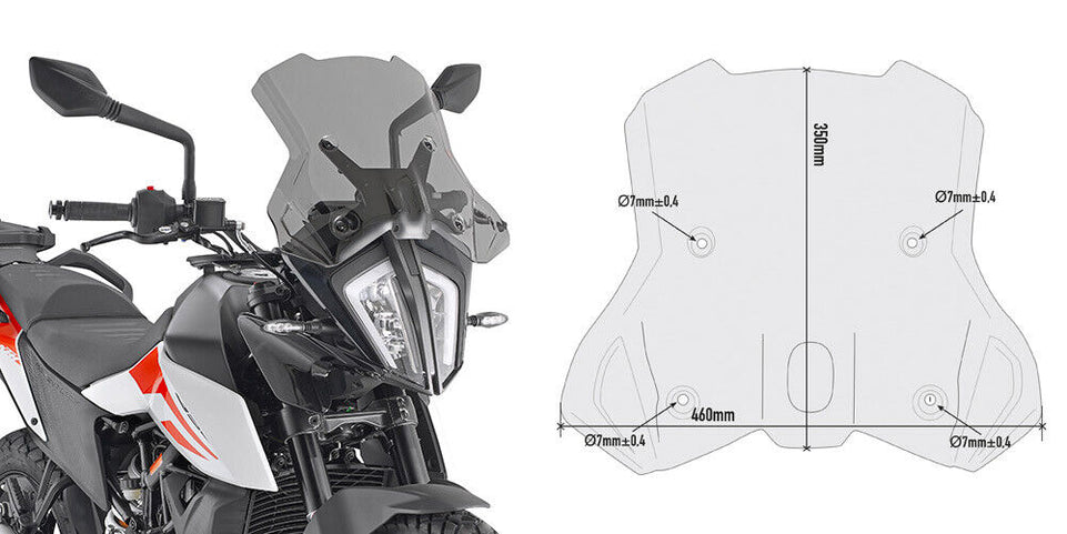 GIVI solo Cupolino Fumè 35 x 46 per Ktm 890 Adventure 2021 2022