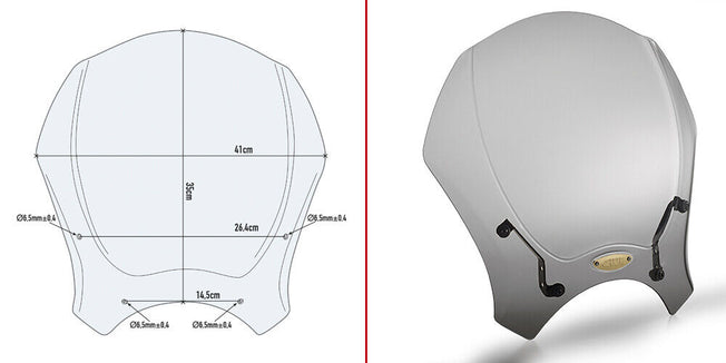 GIVI Cupolino Fumè Universale 35 x 41 per Yamaha XSR900 2016 - 2021