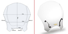 GIVI Cupolino Trasparente Univ. 35x41 per ROYAL ENFIELD Interceptor 650 2019-22