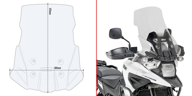 GIVI Cupolino Trasparente 57,5 x 50,5 per Suzuki V-Strom 1050 DE 2023