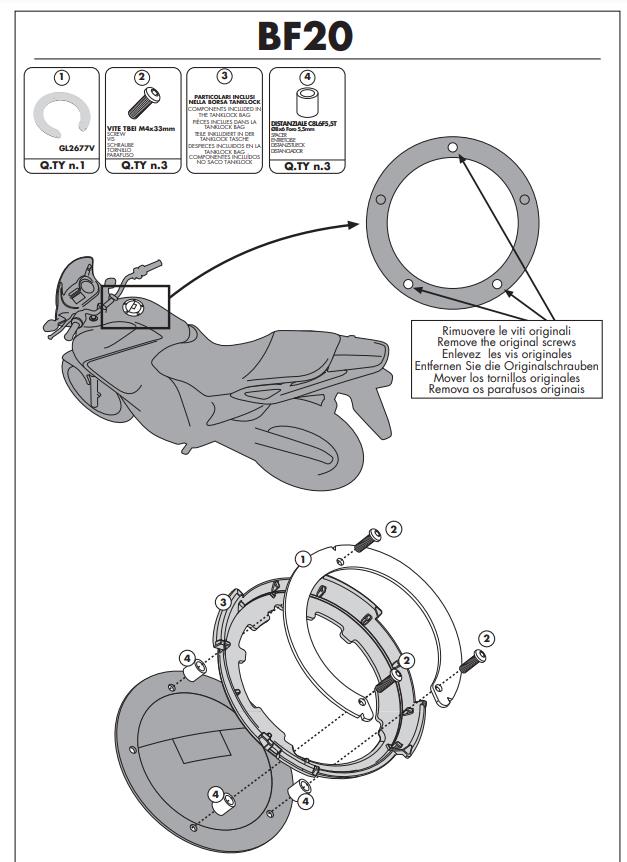 GIVI Flangia per borse da serbatoio TANKLOCK per Honda VFR 800 F 2014 - 2020