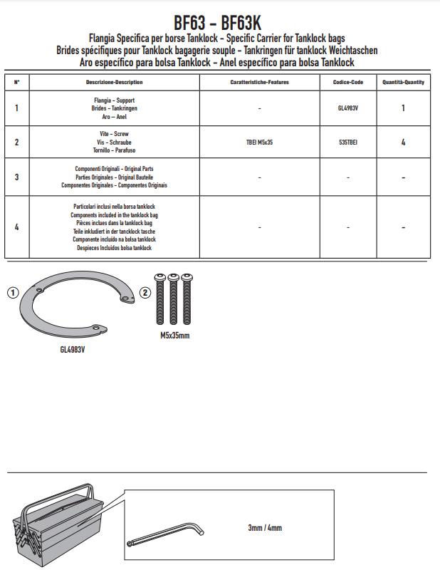 GIVI Flangia per borse da serbatoio TANKLOCK per CFMOTO 650 NK 2021 2022 2023