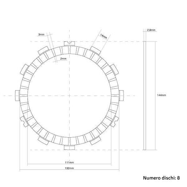 Dischi frizione guarniti FCC PER Kawasaki KX 250 F (04-20)