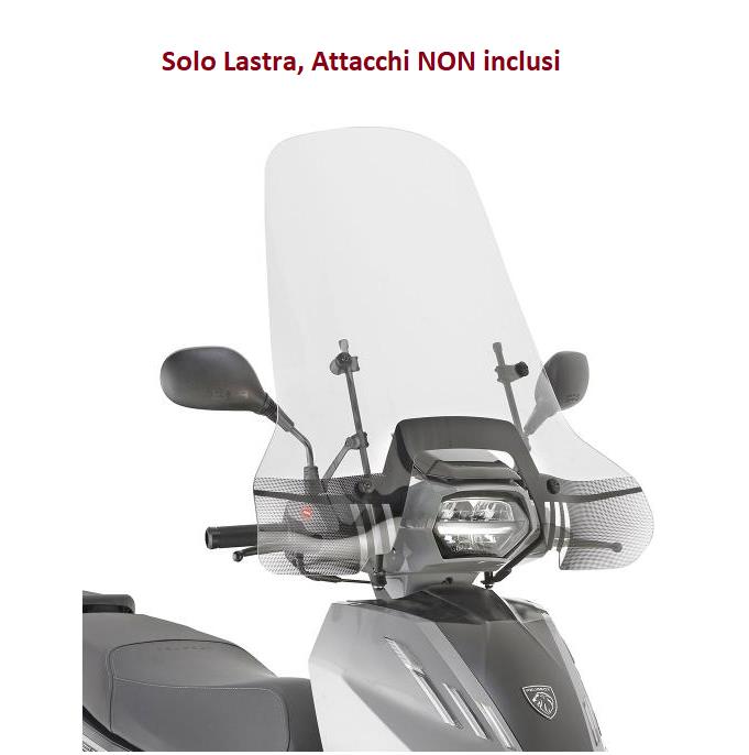 KAPPA Parabrezza Trasparente Solo Lastra Per Peugeot Tweet 200 FL Allure 2023