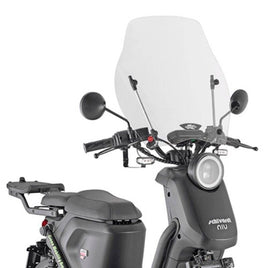 KAPPA Parabrezza Trasparente + Attacchi 51 X 49 Cm Per Niu UQI GT 2021-2023