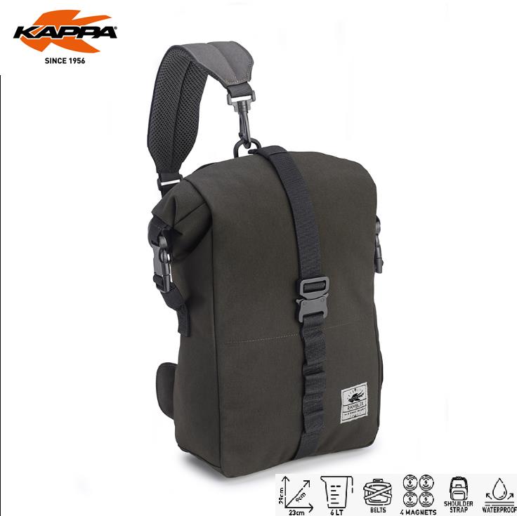 KAPPA Borsa Da Serbatoio Rambler Eco 6 Litri Waterproof Per Moto Cinghie