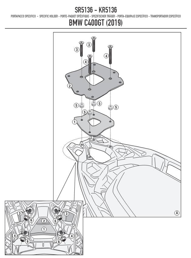 KAPPA Attacco Posteriore Per Piastra Bauletto Per BMW C 400 GT 2019-2023