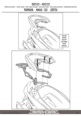 KAPPA Attacco Per Piastra Bauletto Monolock Per Yamaha N-Max 125 2015-2020