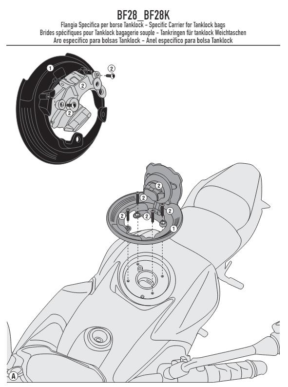 KAPPA Flangia Per Borsa Da Serbatoio Tanklock Per Kawasaki Z 650 2017-2019