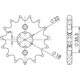 PIGNONE P428 - Z14 PER YAMAHA 125 TW / TW R-S 2002-2006