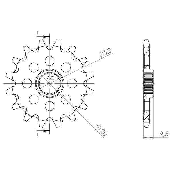 PIGNONE P520 - Z13 PER KAWASAKI 250 KX F 2006-2010