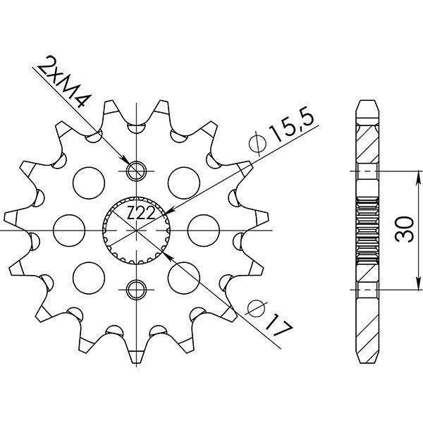 PIGNONE P420 - Z14 PER HONDA 50 XR R 2000-2004