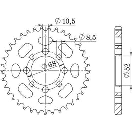 CORONA IN ACCIAIO P420 - Z33 PER KAWASAKI 110 KLX 2003-2009