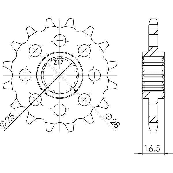 PIGNONE P525 - Z16 PER KTM 950 Duke 2004-2004