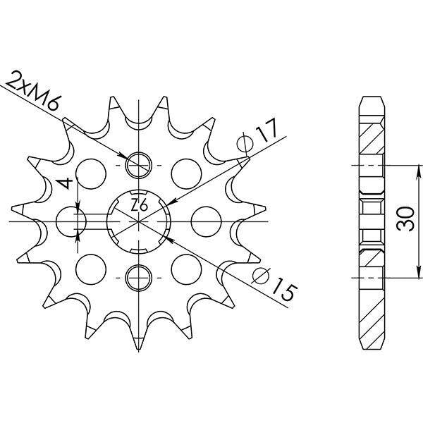 PIGNONE P428 - Z15 PER HONDA 100 XR R 1985-2003