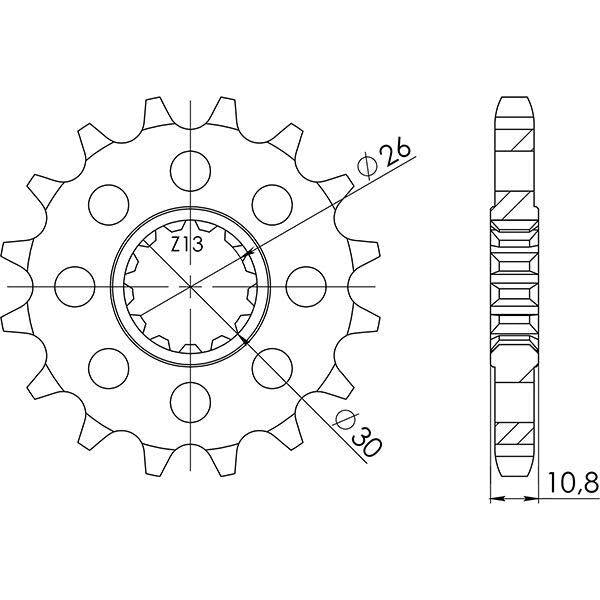 PIGNONE P530 - Z16 PER YAMAHA 1000 YZF-R1 2000-2001